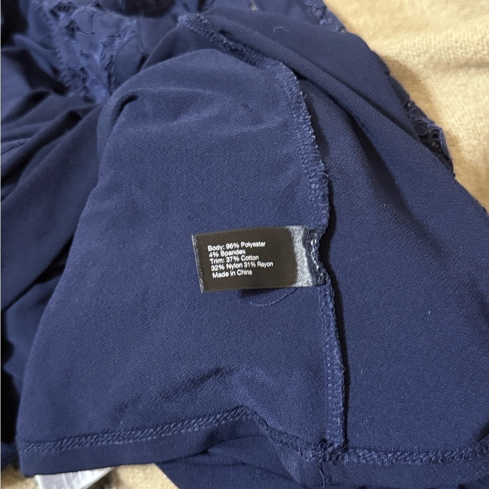 Lane Bryant Deep Blue Lace Detail Blouse - Picture 6 of 6